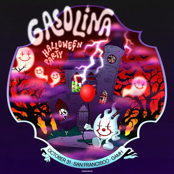 Flyer for Gasolina Halloween Party