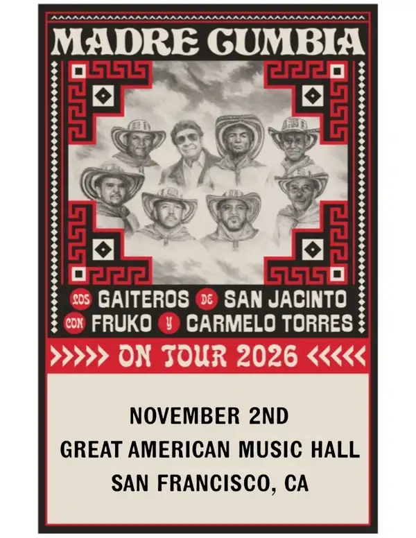 Flyer for Los Gaiteros de San Jacinto, Fruko, & Carmelo Torres