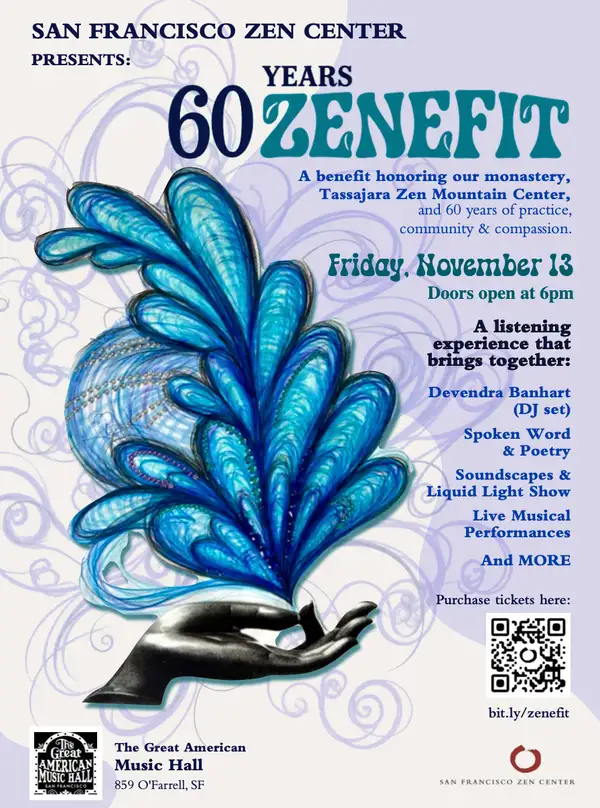 Flyer for ZENEFIT 2026: A NIGHT OF SONIC EXPLORATION & DEEP LISTENING