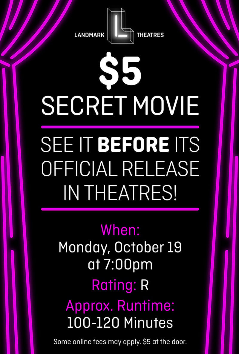 Poster for $5 Secret Movie 10/19/26